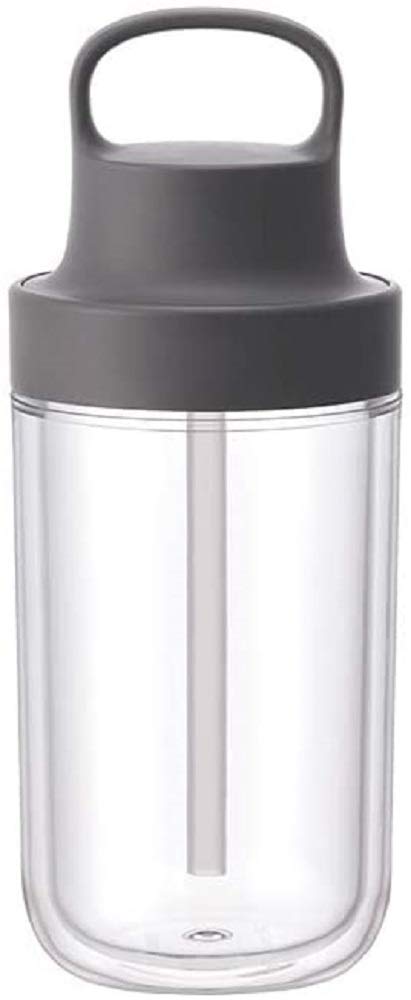 KINTO To-Go Bottle 360ml Dark Gray with Straw Lightweight and Dishwasher Safe