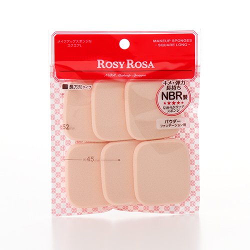 ROSY ROSA Makeup Sponge N Square L 6P Compact Design
