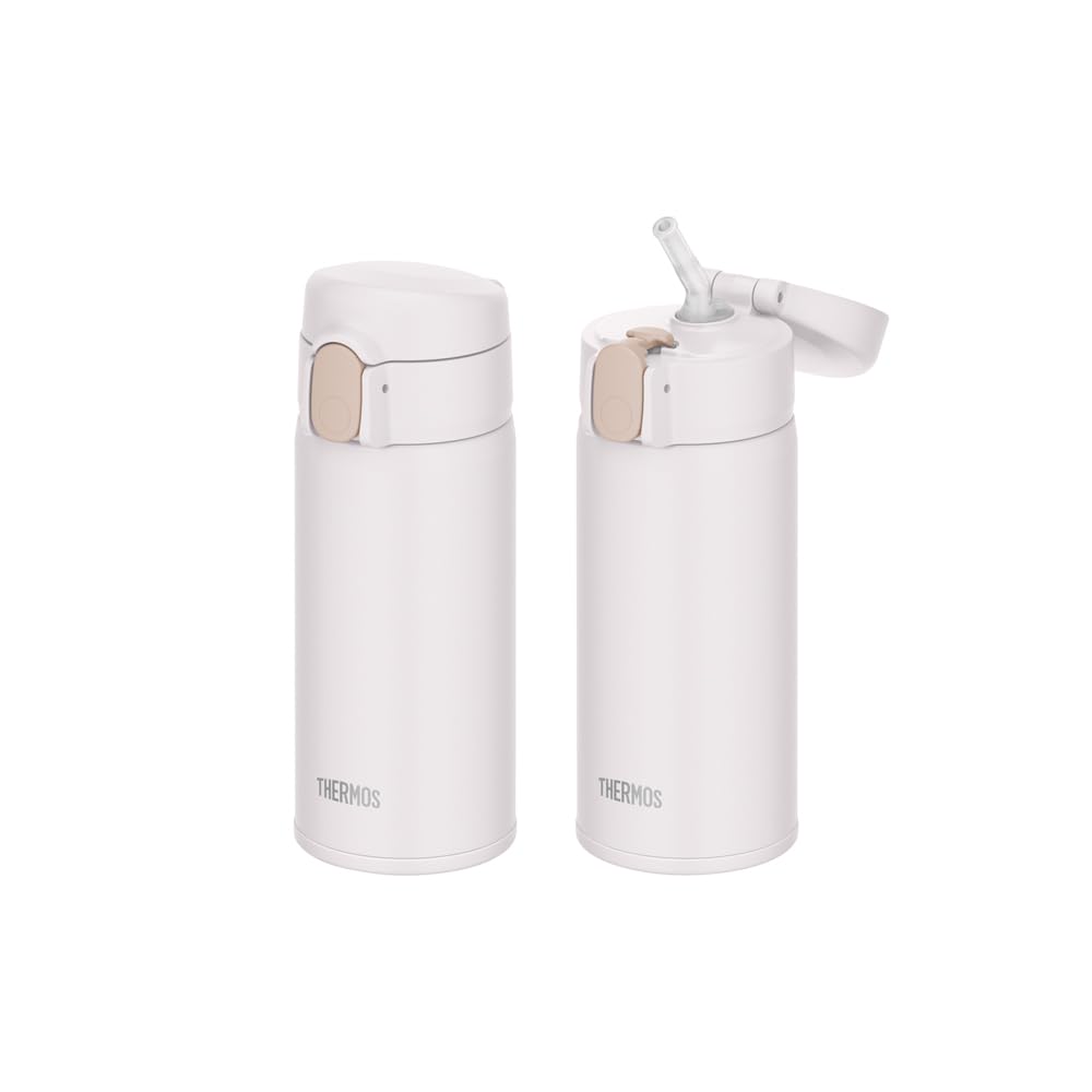 THERMOS Vacuum Insulated Straw Bottle 360ml White for Hydration
