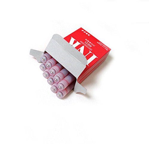 PLATINUM Fountain Pen Ink Cartridges Red 10-Pack
