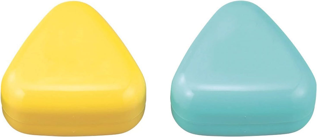 OSK Onigiri Case Set 4 Pieces Microwave Safe Blue and Yellow