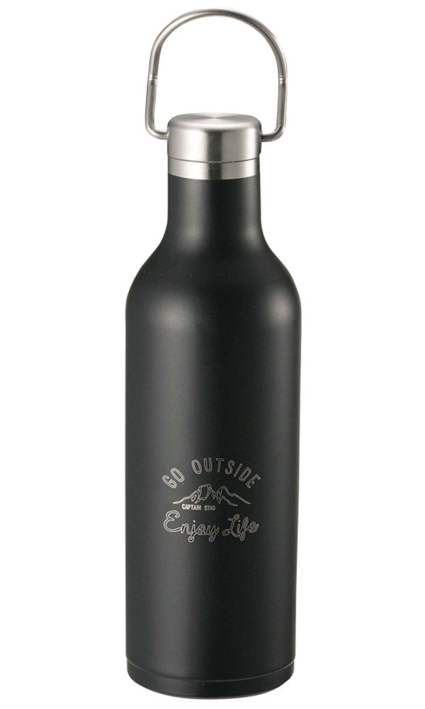 CAPTAIN STAG Sports Bottle Vacuum Insulated 480ml Black