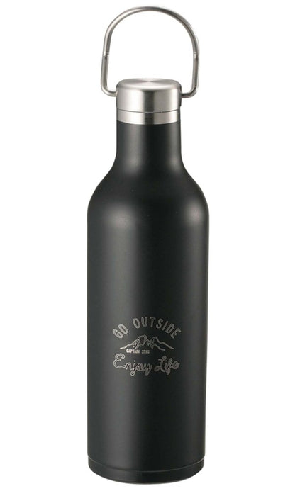 CAPTAIN STAG Sports Bottle Vacuum Insulated 480ml Black
