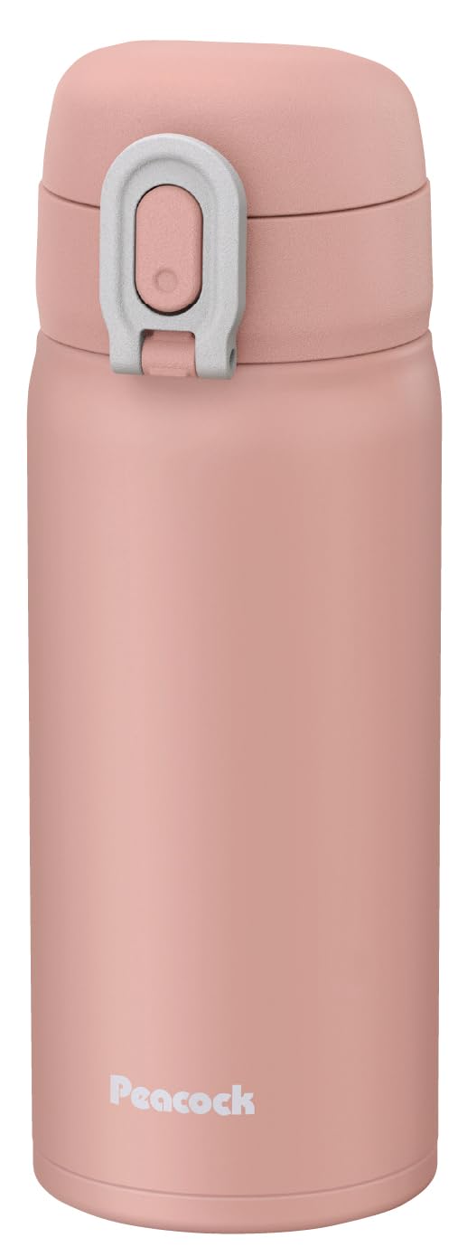 Peacock Insulated Water Bottle 350ml Dusty Pink One-Touch Design