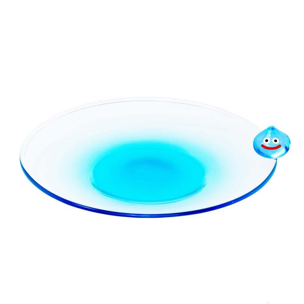 SQUARE ENIX Smile Slime Glass Small Plate, Slime, Approx. 12 cm Diameter (Including Mascot)