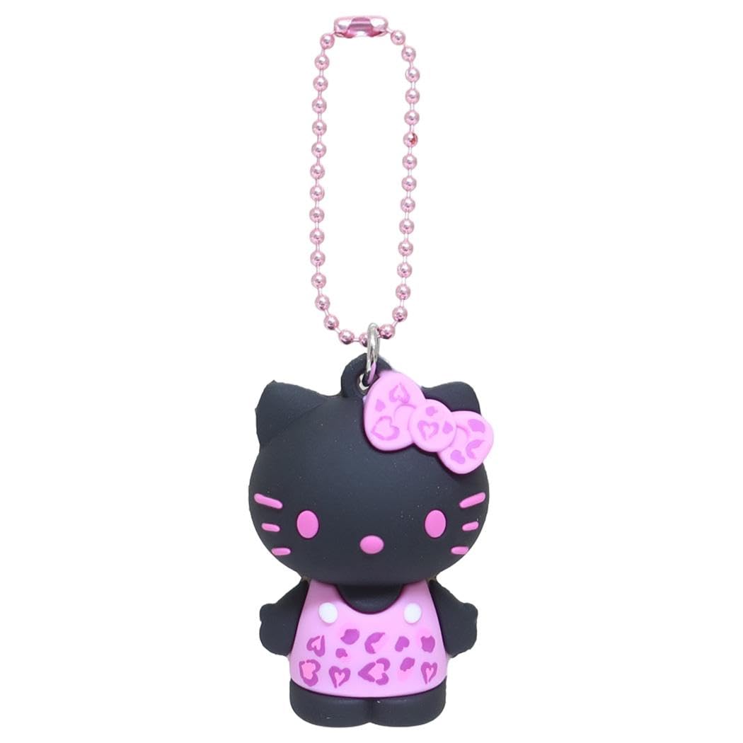 K&amp;Company Hello Kitty PVC Mascot Black Leopard Print Collectible Figure