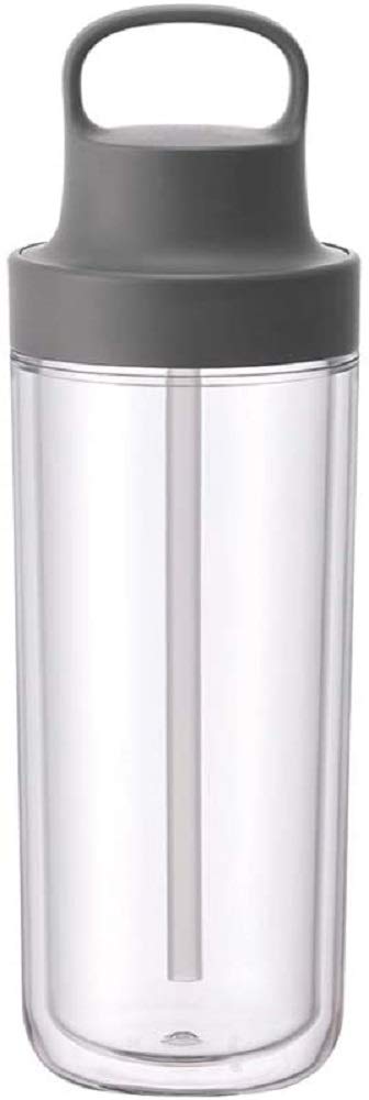KINTO To-Go Bottle 480ml Dark Gray Lightweight Design with Straw