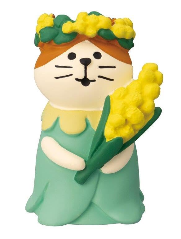 Decole Flower Cat Mimosa Figure Approximately W3 D3 H4.5 Collectible