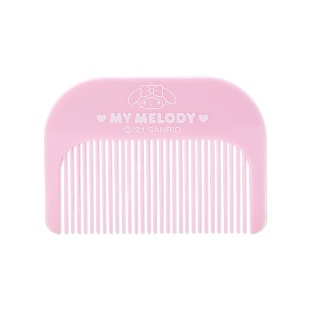 SANRIO My Melody Face-Shaped Mirror and Comb Set Pink White