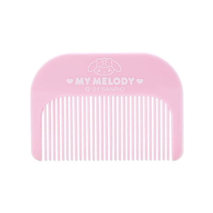 SANRIO My Melody Face-Shaped Mirror and Comb Set Pink White
