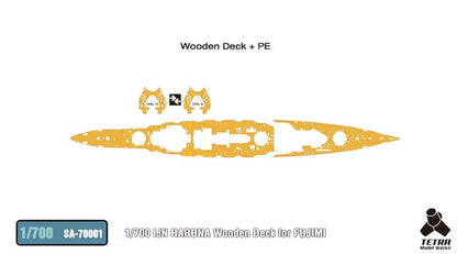 Tetra Model 1/700 Scale Battleship Haruna Wooden Deck Parts Set with Etched Parts