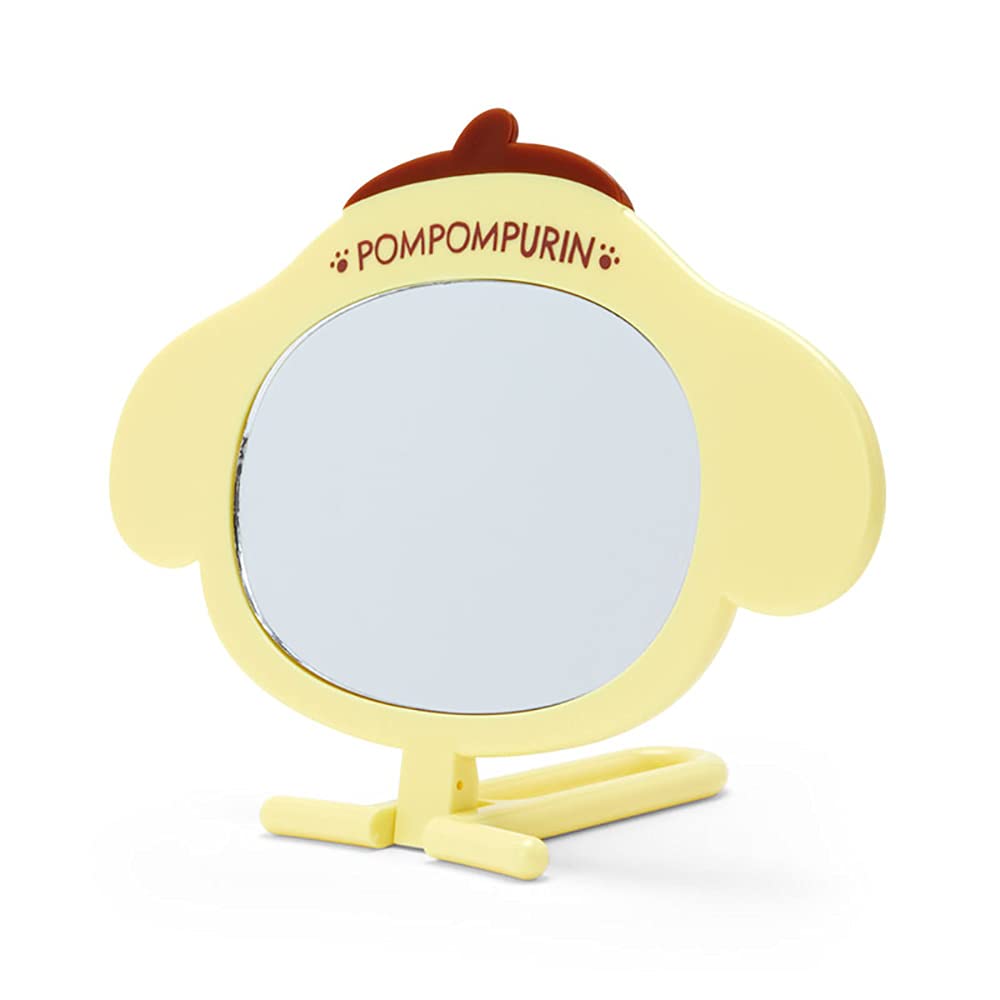 SANRIO Pompompurin Face Shaped Hand Mirror for Cute Makeup Touch-Ups