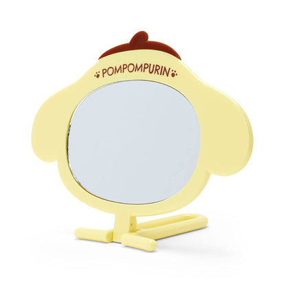 SANRIO Pompompurin Face Shaped Hand Mirror for Cute Makeup Touch-Ups