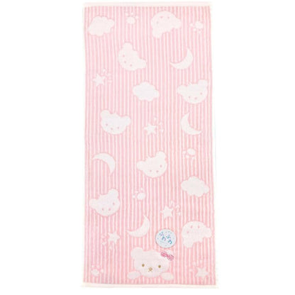 Hayashi Face Towel Soft Pink School Bear Design 34x80cm