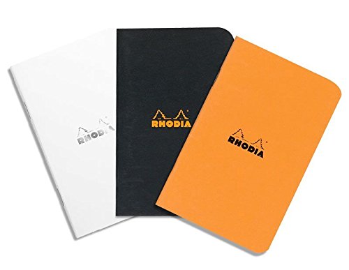 RHODIA Classic A5 Stapled Notebook with Lined Pages in Black