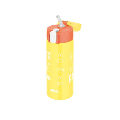 THERMOS Vacuum Insulated Straw Bottle 410ml for Kids Yellow Orange