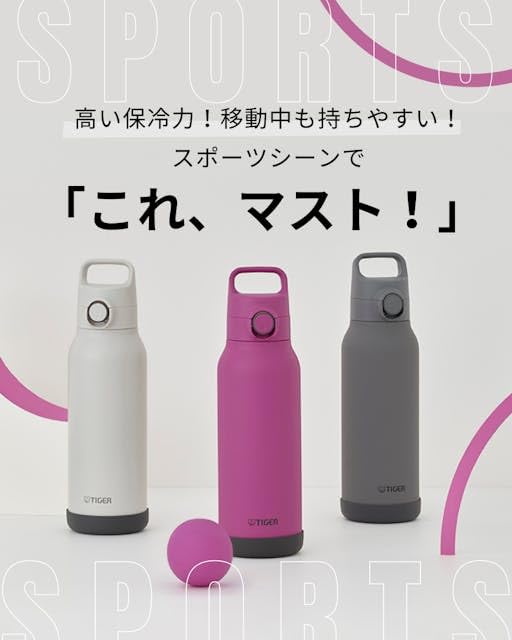 TIGER Stainless Steel Water Bottle 1.2L with One-Push Cap