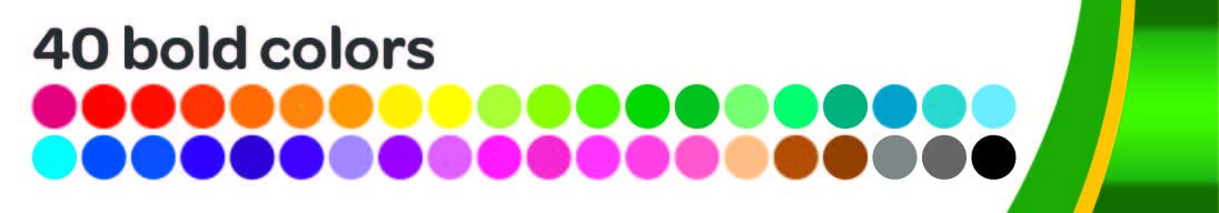 Crayola Washable Markers 40 Colors Big Set for Creative Fun