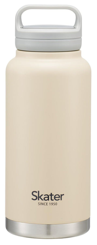 Skater Stainless Steel Mug Bottle 1000ml with Screw Handle Sand Beige