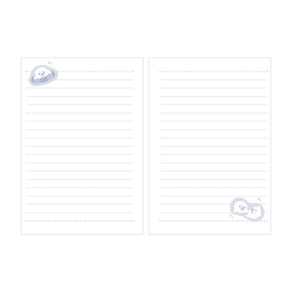 LABCLIP A6 Notebook with Horizontal Lines featuring Trio Aquarium Seal