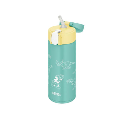 THERMOS Vacuum Insulated Straw Bottle 410ml Green Yellow for Kids