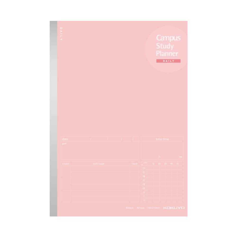 KOKUYO Campus Study Planner Daily Notebook A5 Light Pink