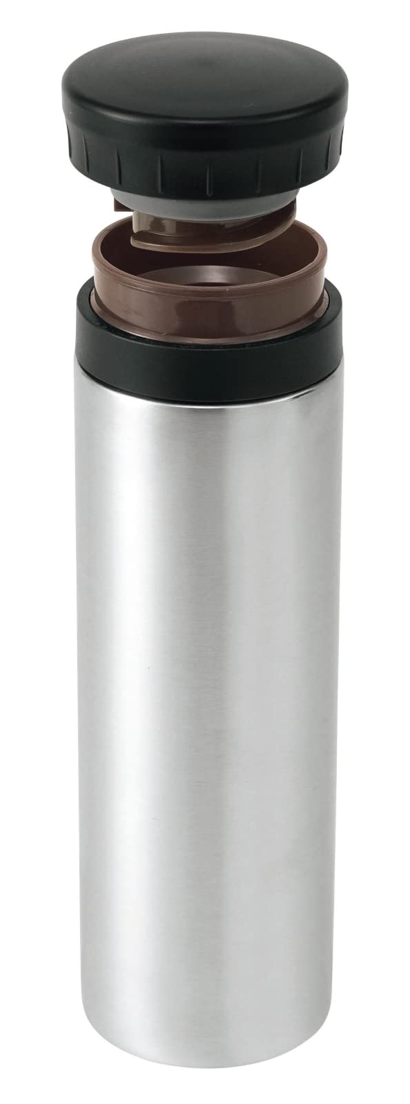 Kakusee Vacuum Insulated Water Bottle 300ml Silver with Ice Stopper
