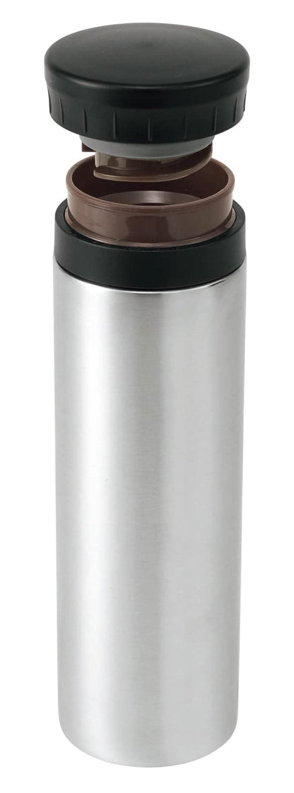 Kakusee Vacuum Insulated Water Bottle 300ml Silver with Ice Stopper