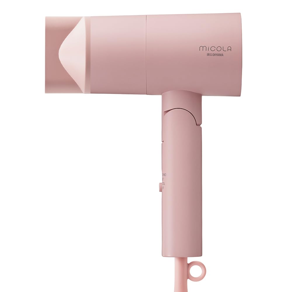 IRIS OHYAMA Hair Dryer High Airflow Lightweight Fast Drying with Nozzle