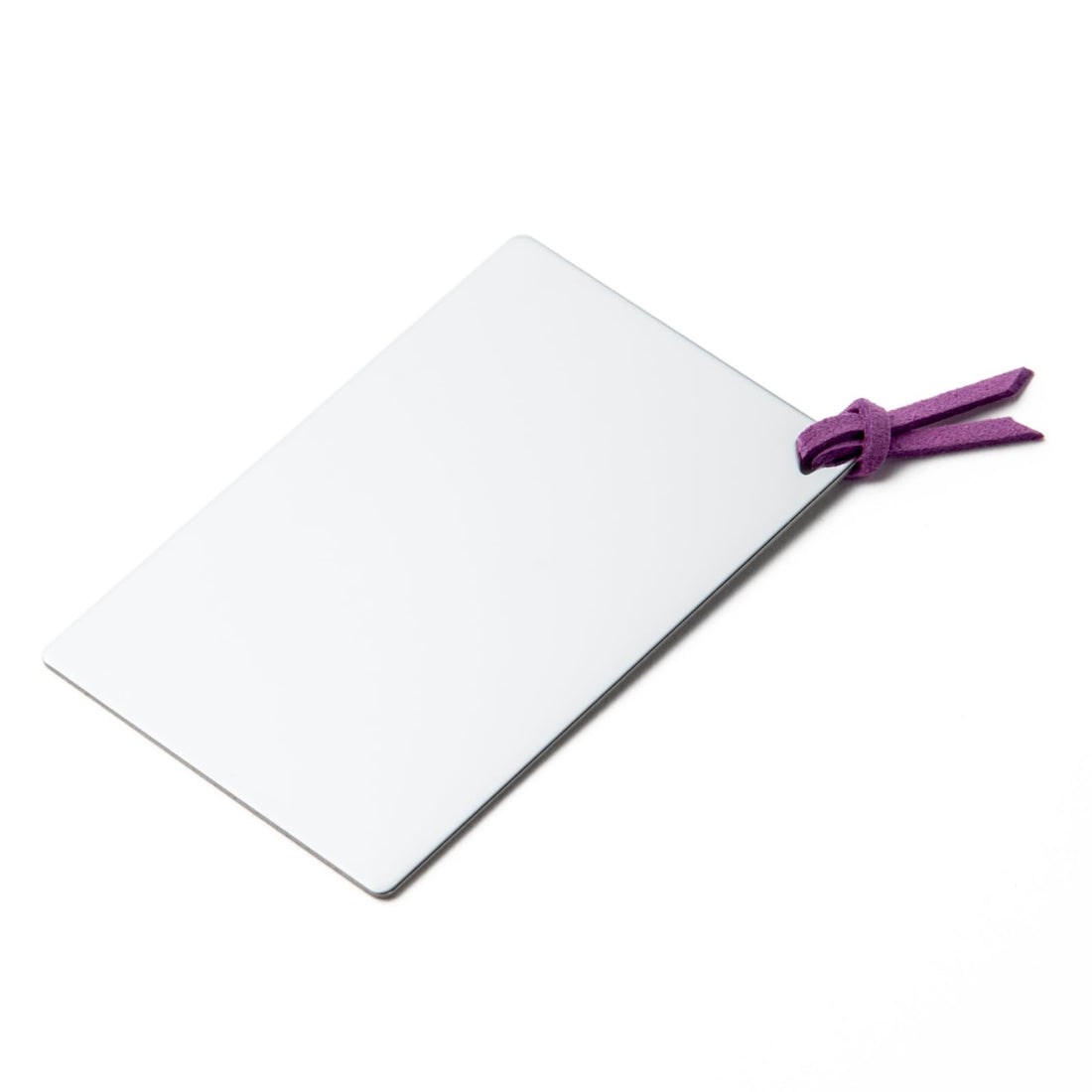Horiuchi Kagami Stainless Steel Card Mirror with Purple Cord