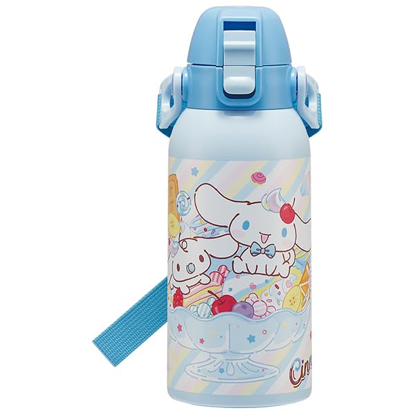 Skater Water Bottle for Kids 600ml with Sanrio Cinnamoroll Design