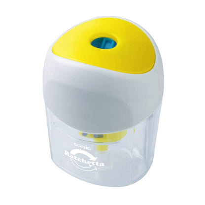 Sonic Handheld Pencil Sharpener Yellow Compact Design