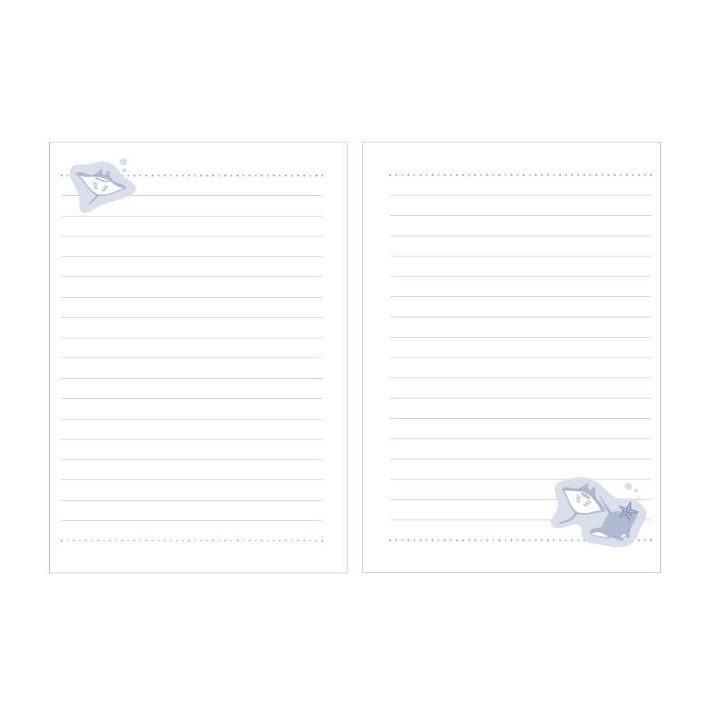 LABCLIP A6 Notebook with Horizontal Lines Trio Aquarium Manta