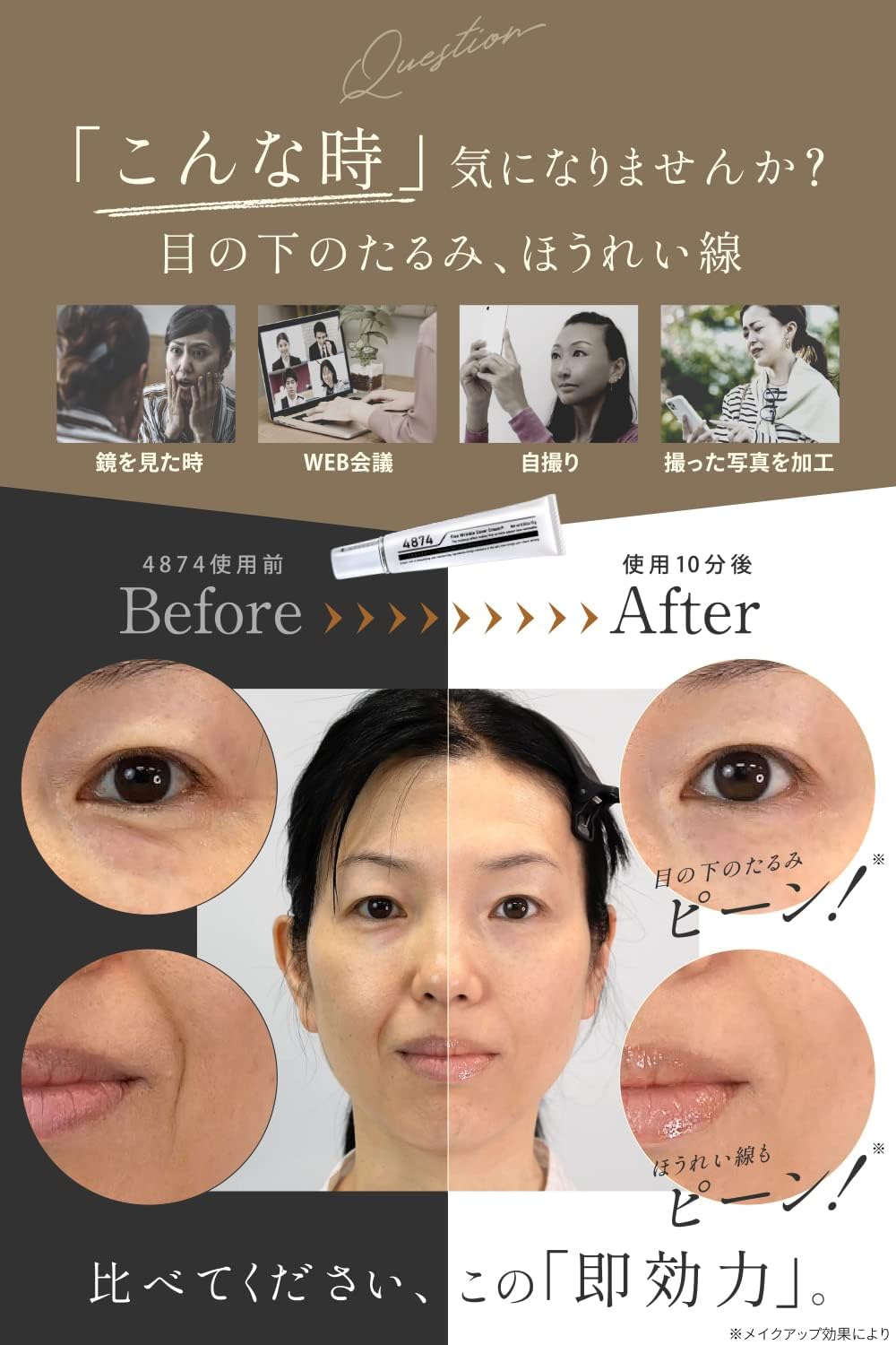 Shiwanashi Wrinkle Cream with Niacinamide for Under Eye and Mouth Areas