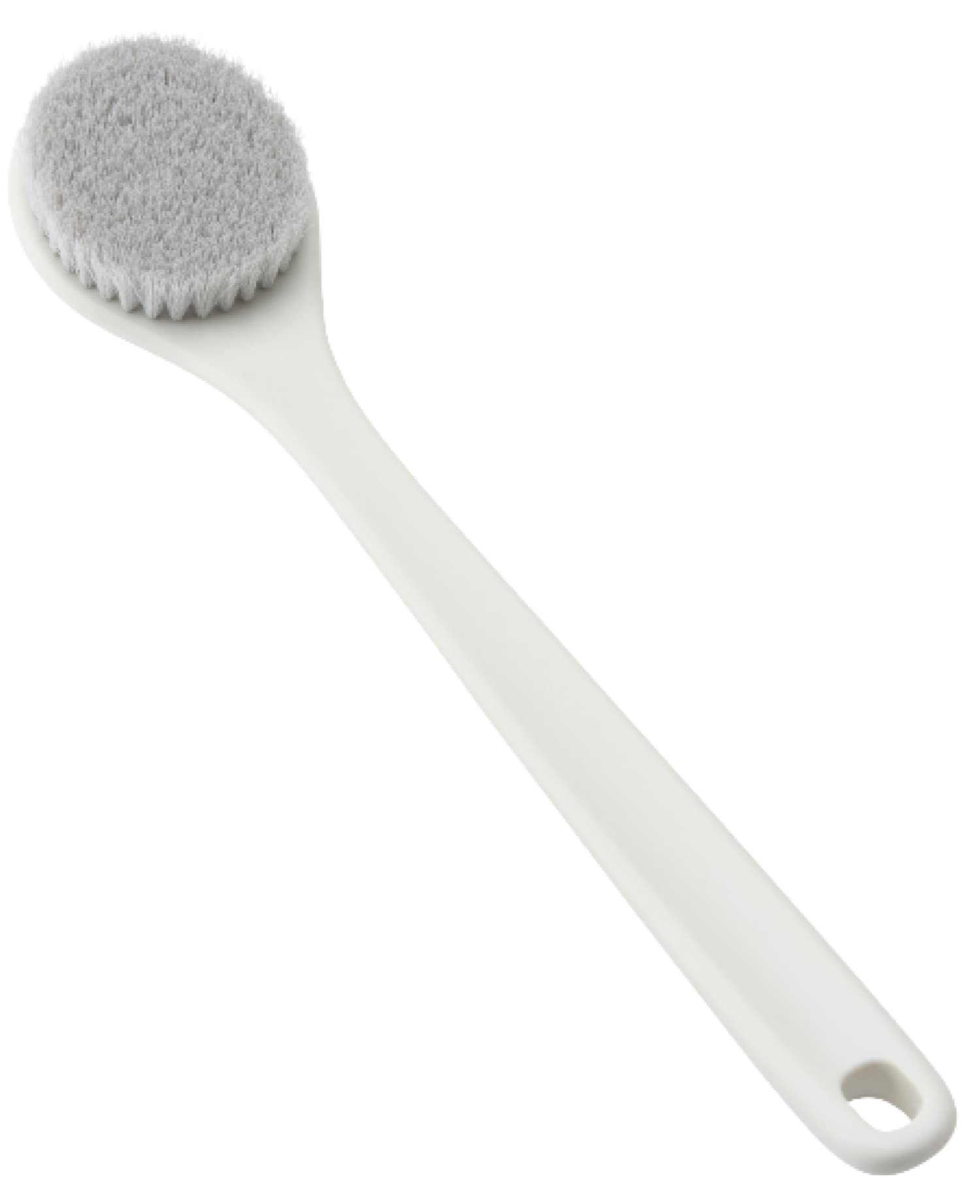 Marna Body Brush Firm Bristle for Back Washing Long Handle White