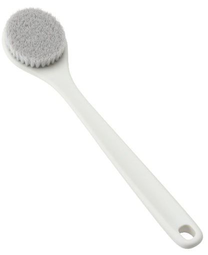 Marna Body Brush Firm Bristle for Back Washing Long Handle White