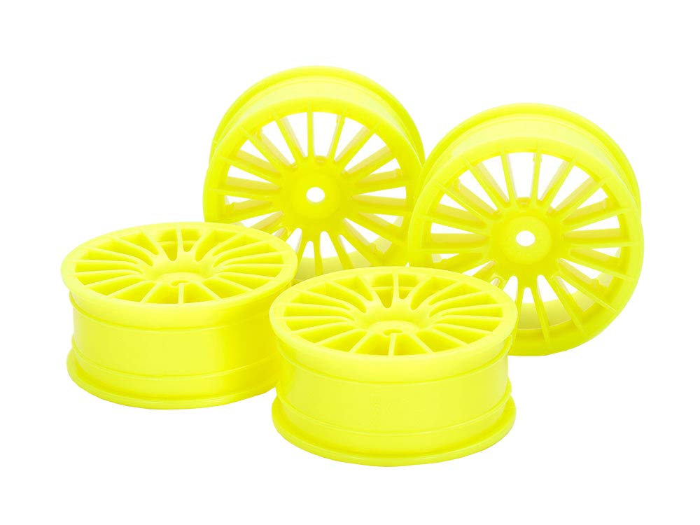 TAMIYA 18-Spoke Wheel Set in Fluorescent Yellow for Japanese Model Kits