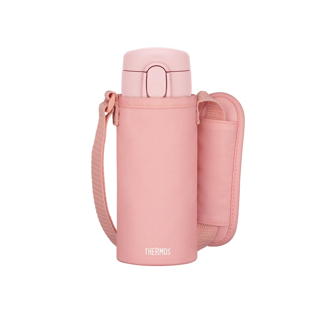 THERMOS Vacuum Insulated Straw Bottle, Pink Beige 410ml