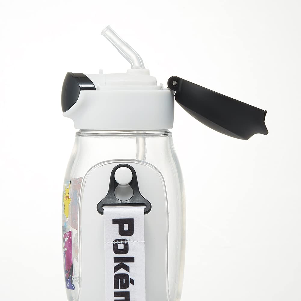 Skater Water Bottle with Straw 530ml for Kids Featuring Pokémon Design