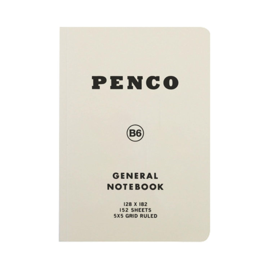 HIGHTIDE B6 Graph Paper Notebook White 160 Pages