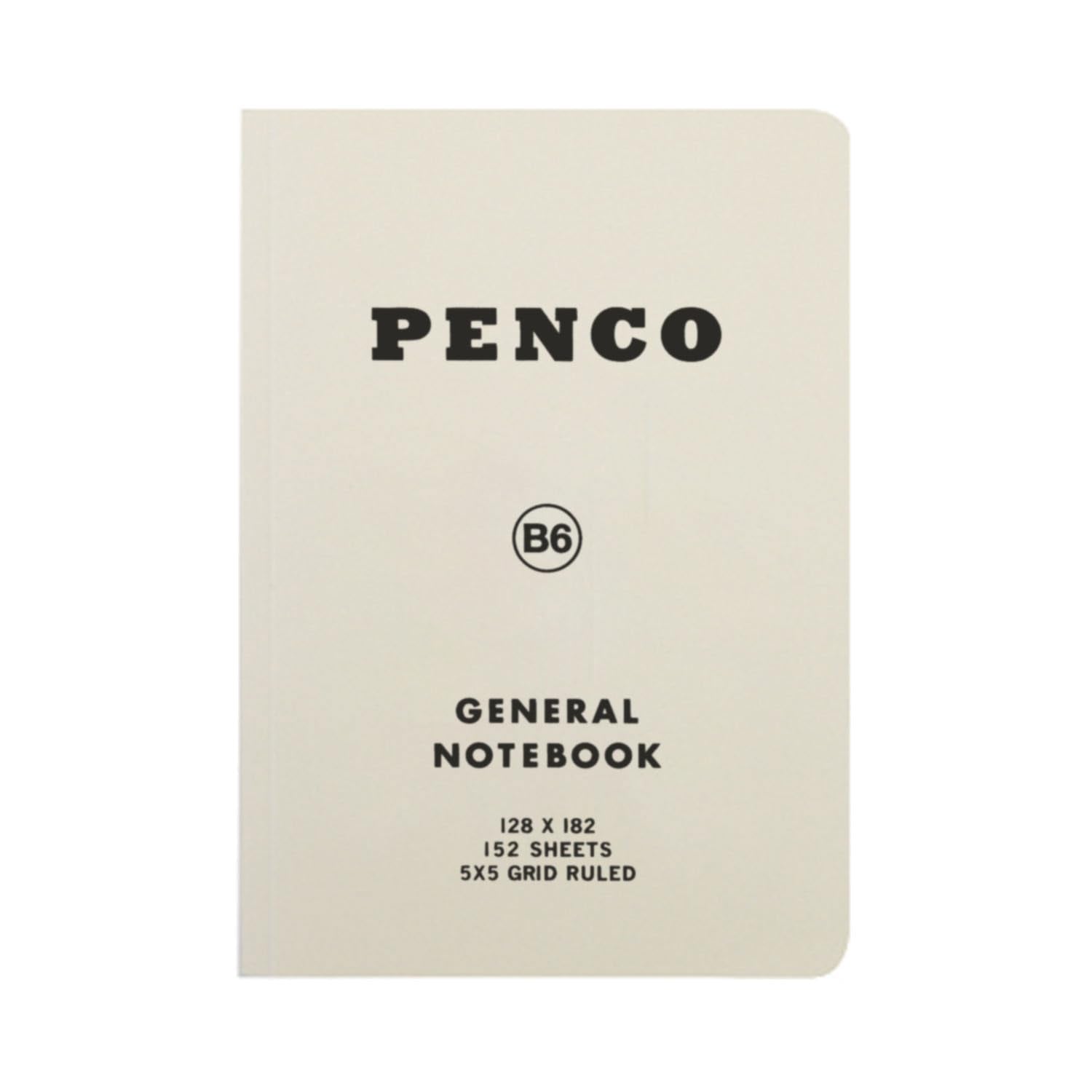 HIGHTIDE B6 Graph Paper Notebook White 160 Pages