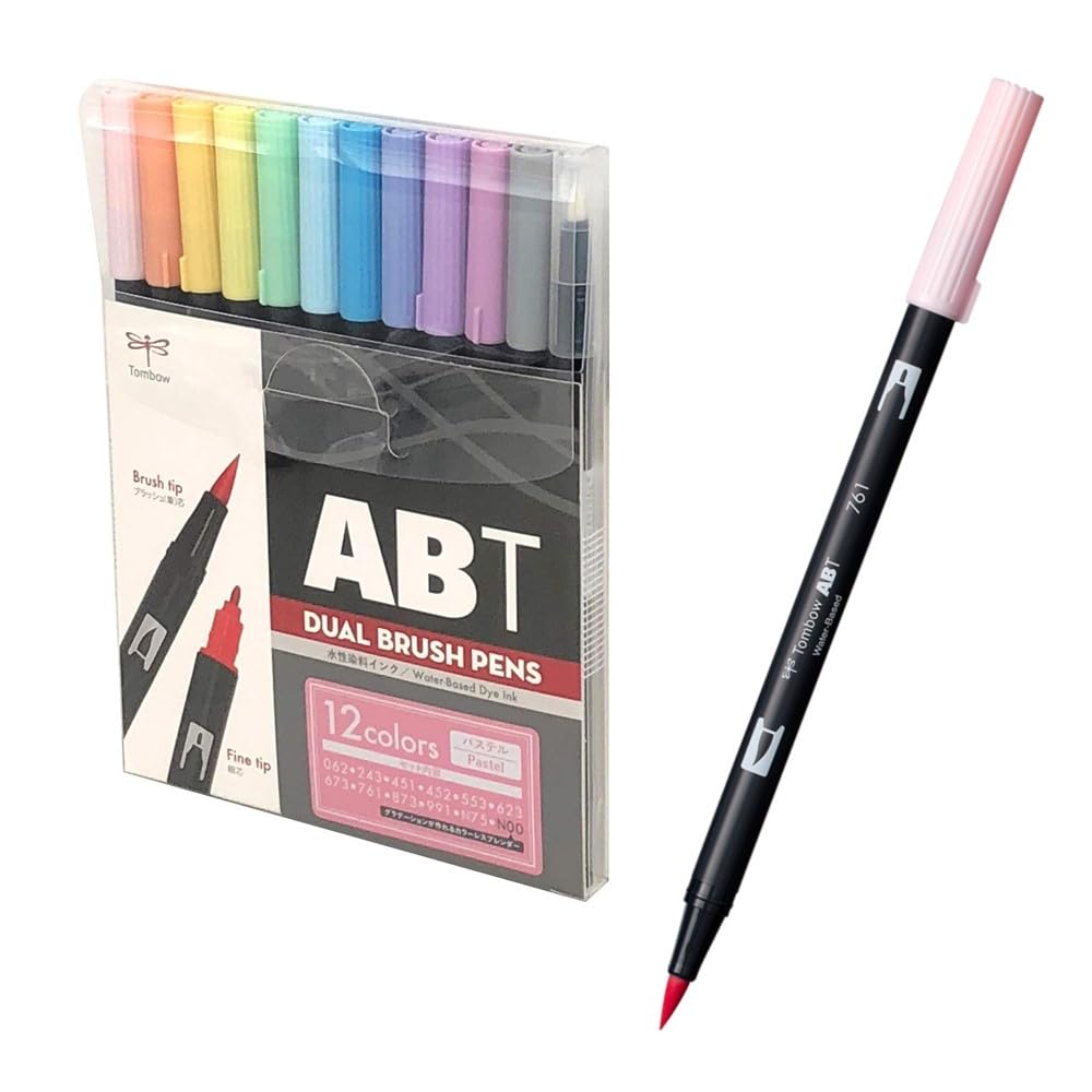 Tombow Dual Brush Pen Set 12 Colors Water-Based Markers