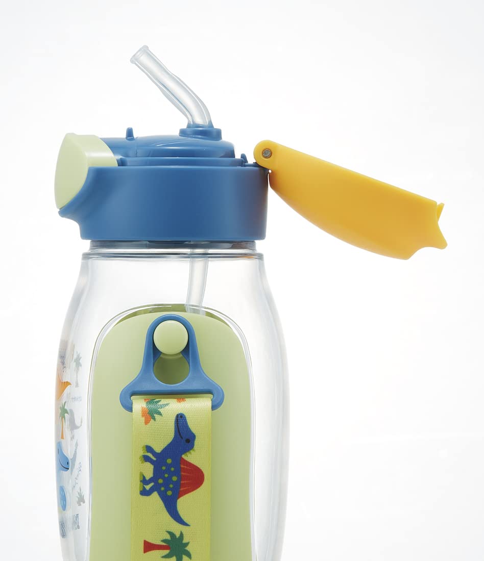 Skater Dinosaur Straw Water Bottle 530ml for Kids