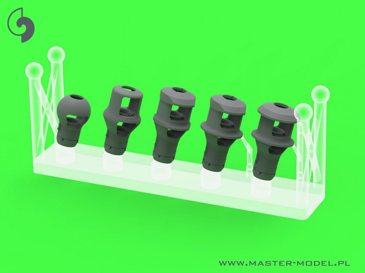 Master 1/72 Scale Model Muzzle Brake Set for WW2 German Guns