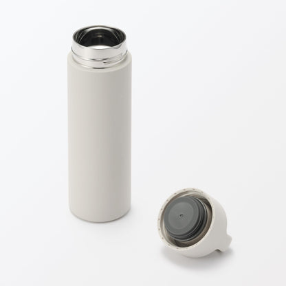 Mujirushiryouhin Vacuum Insulated Bottle with Handle 500mL Gray Beige