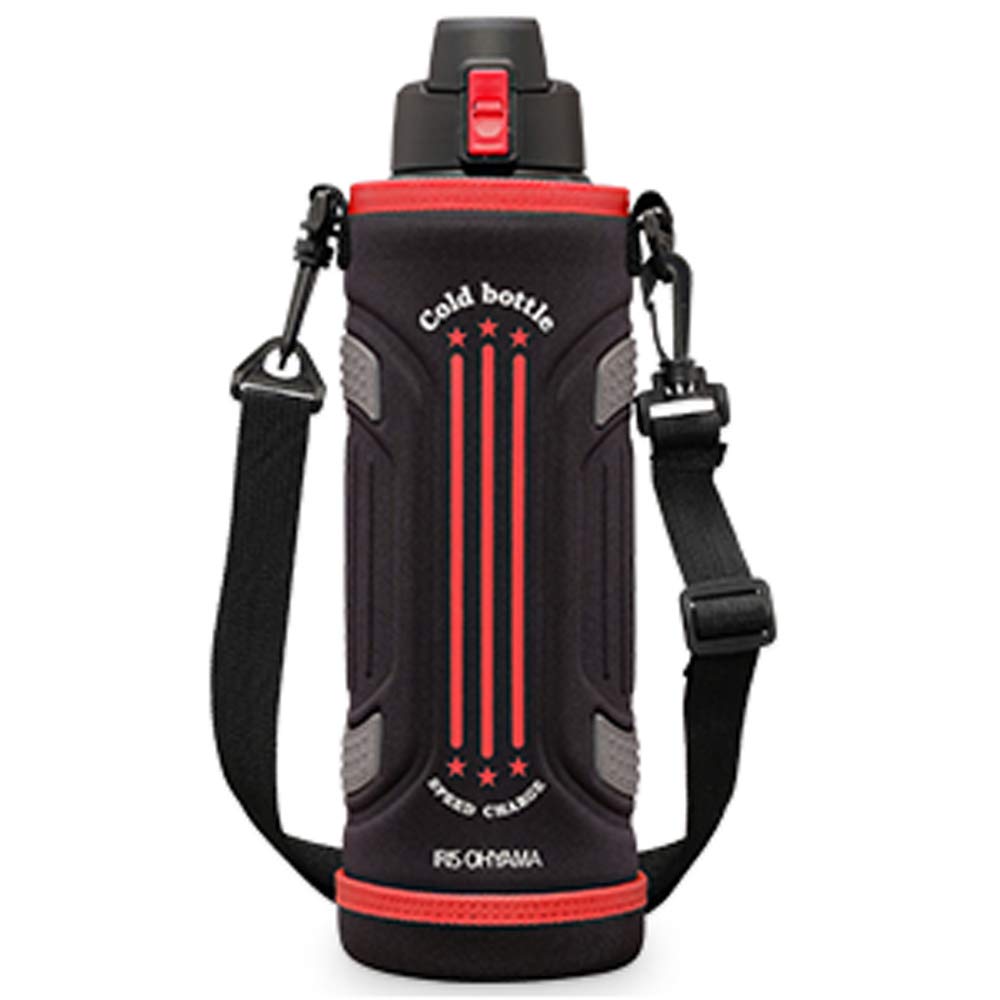 IRIS OHYAMA Sports Bottle 1500ml with One-Touch Open Red
