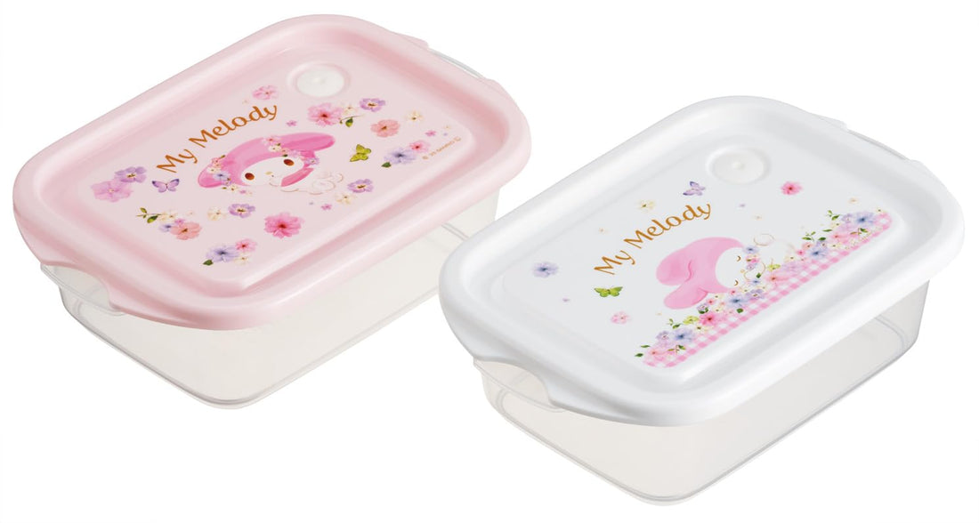Skater Seal Container Set 500ml with Pastel Floral Design