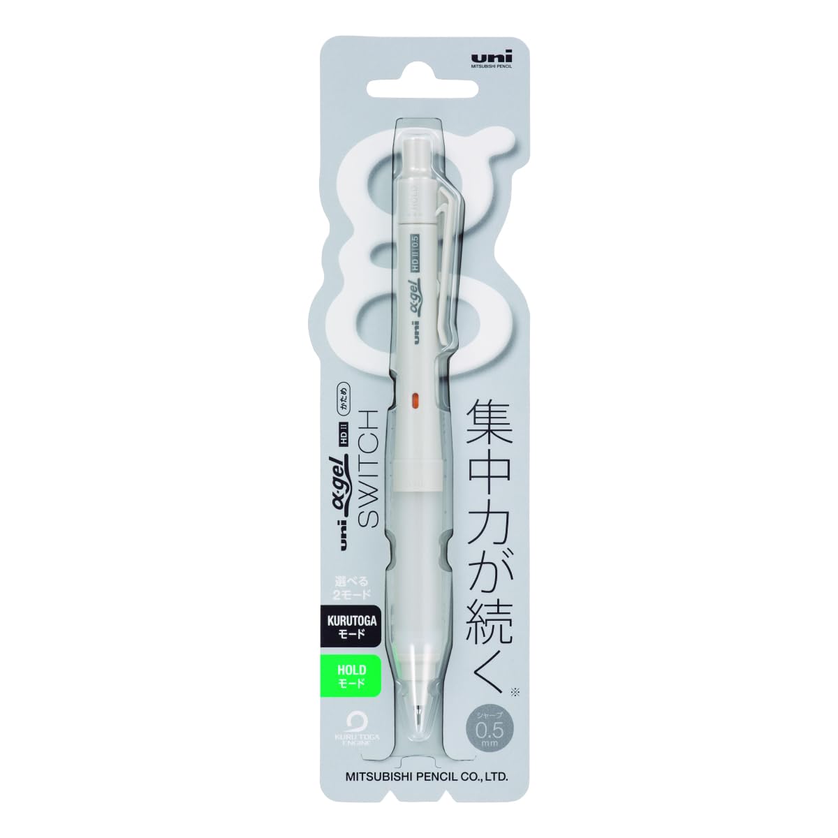 Mitsubishi Pencil Alpha Gel Switch 0.5mm Mechanical Pencil Gray