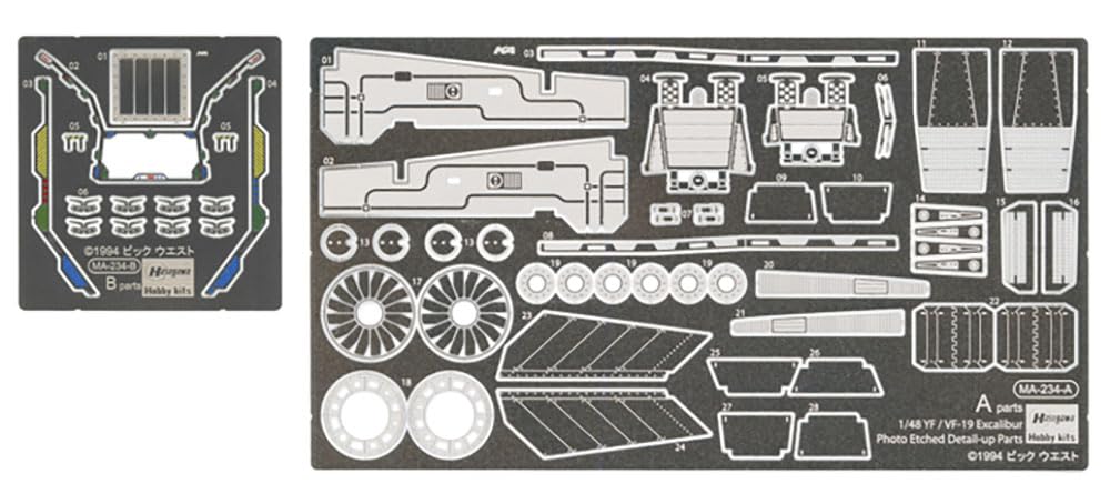 Hasegawa 1/48 Scale Etched Parts Set for YF-19 Model Kits