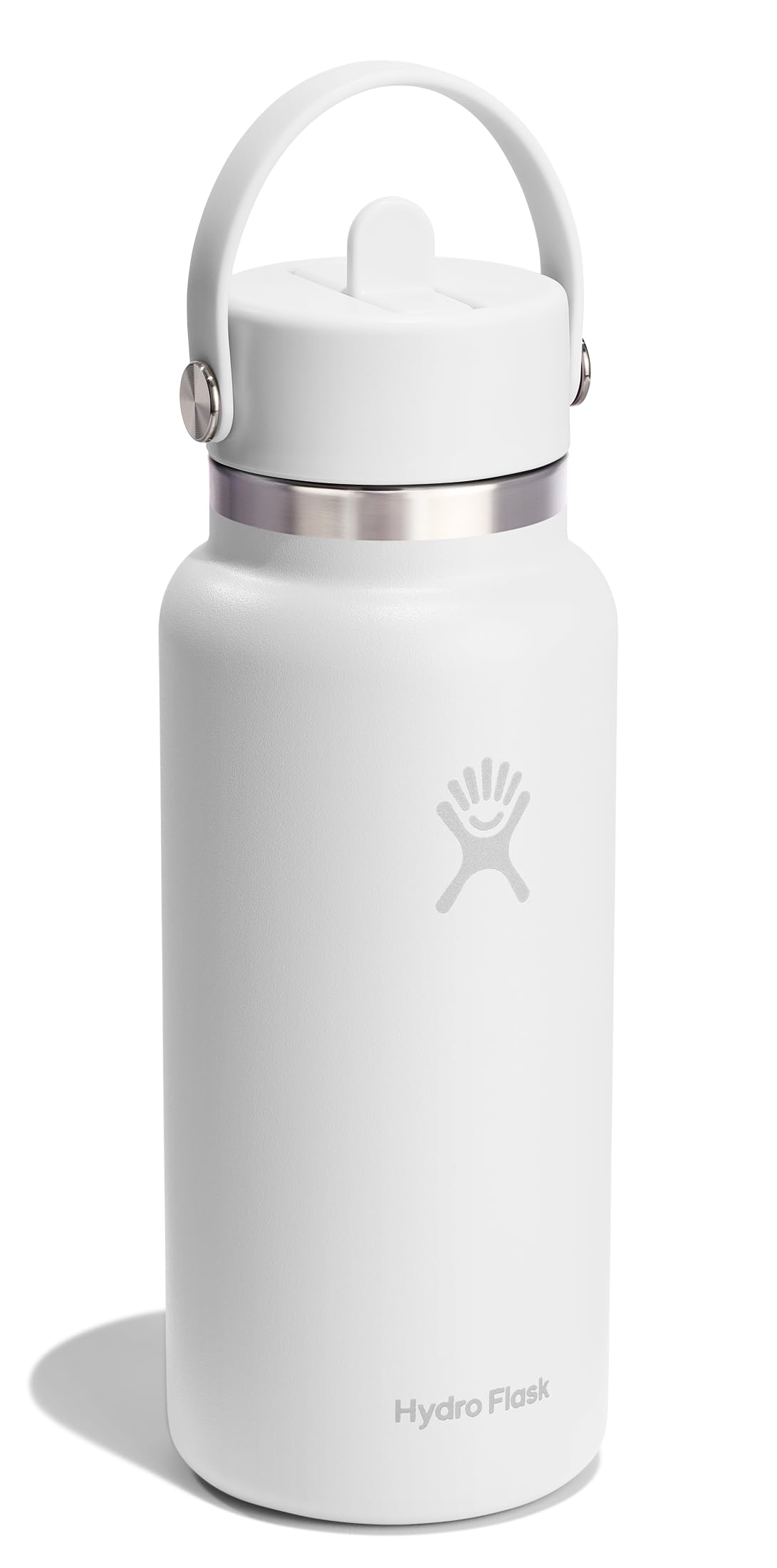 Hydro Flask Wide Mouth Flex Straw 32oz Water Bottle White